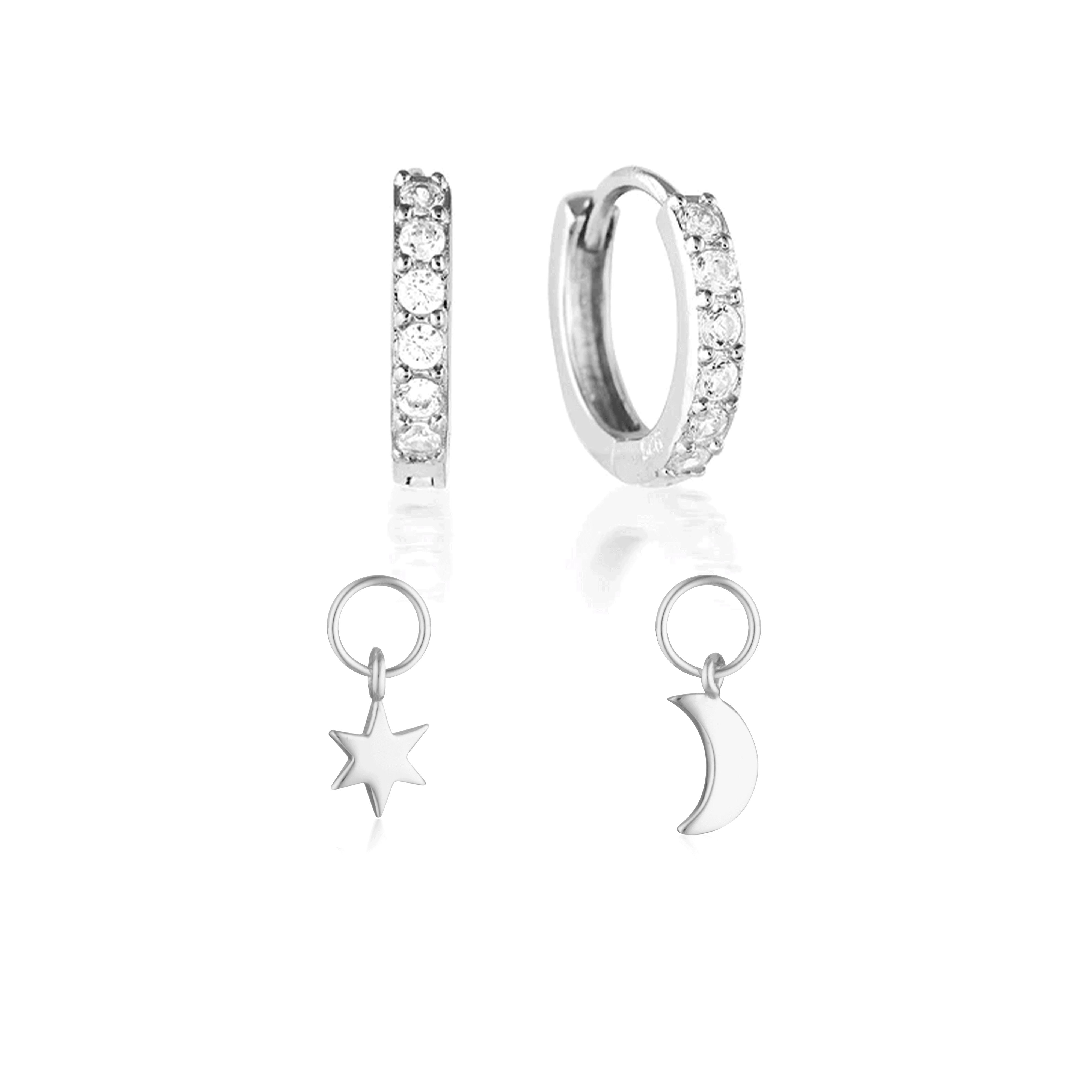 Build Your Earring Set Jet Silver