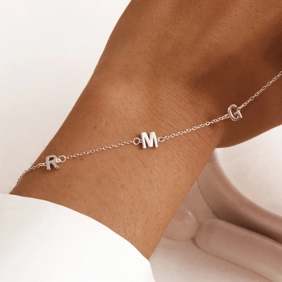 Custom 3 Charm Bracelet Silver