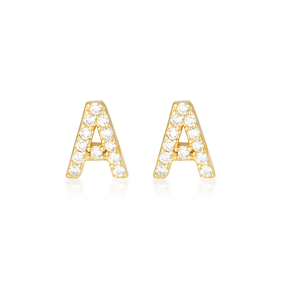 A-Z Letter Earrings Gold