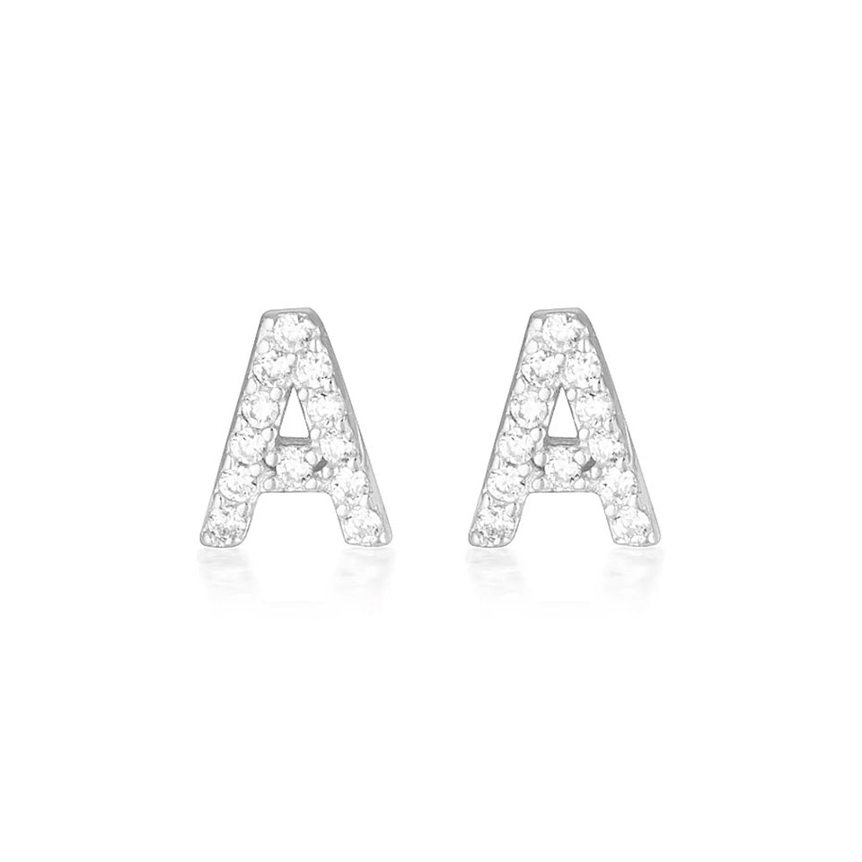 A-Z Letter Earrings Silver