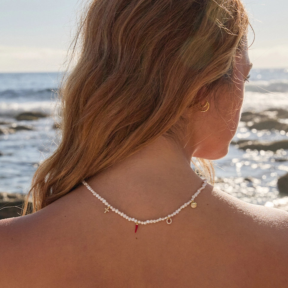 Custom Charm Pearl Necklace
