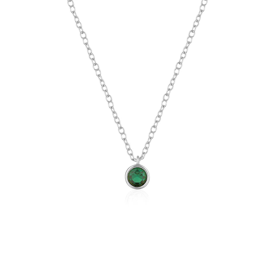 Emerald Green Necklace Silver-thumbmail-1