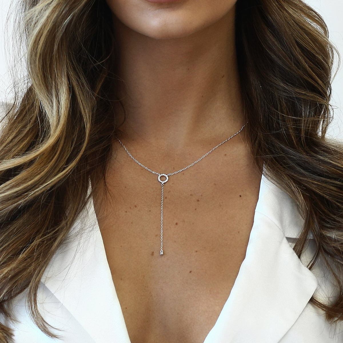 Harper Drop Necklace Silver