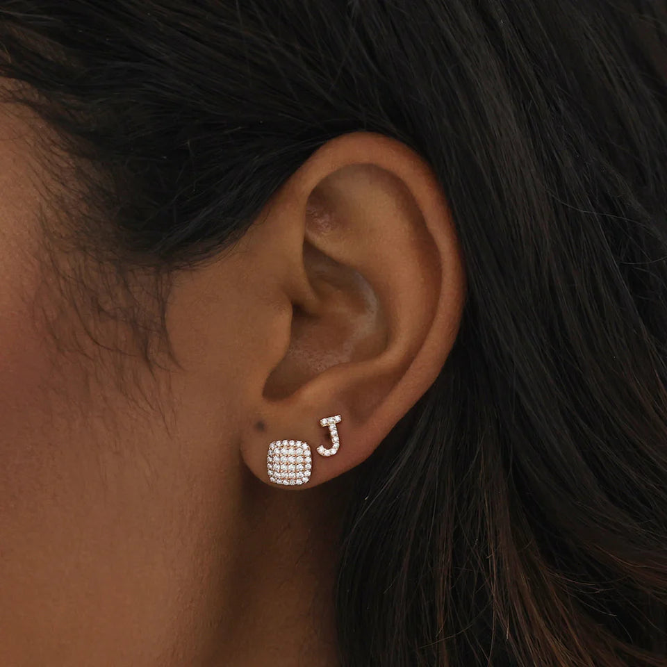 A-Z Letter Earrings Rose Gold