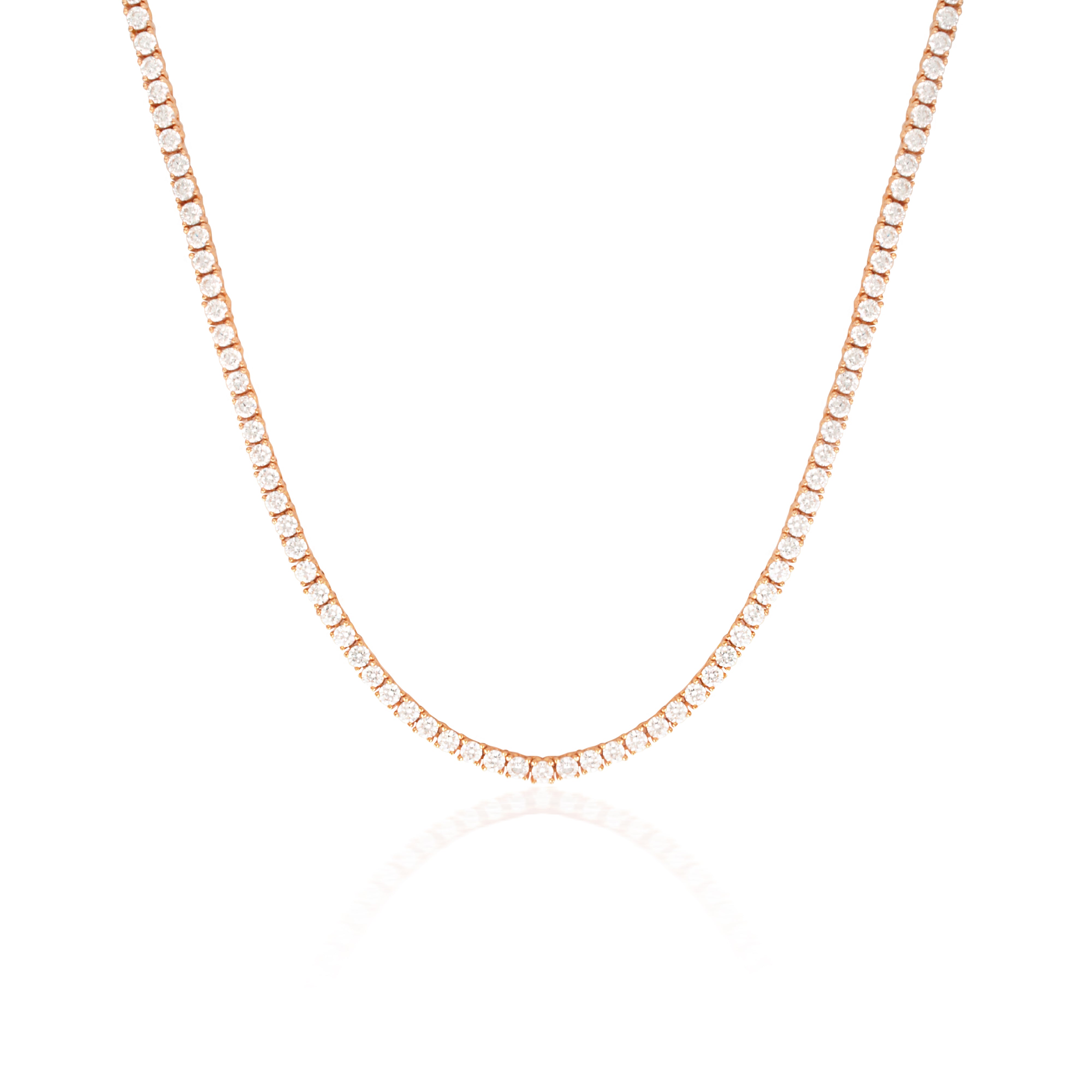 Tennis Necklace Luxe Rose Gold