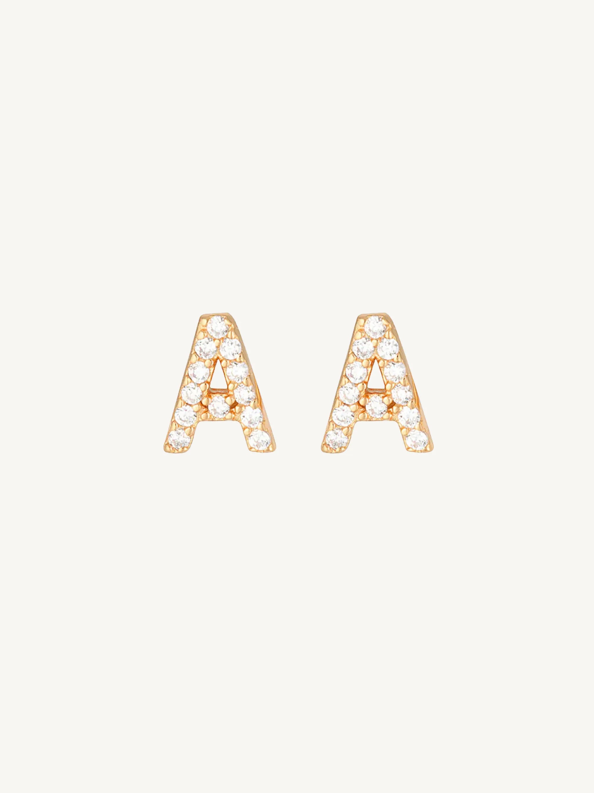 A-Z Letter Earrings Rose Gold