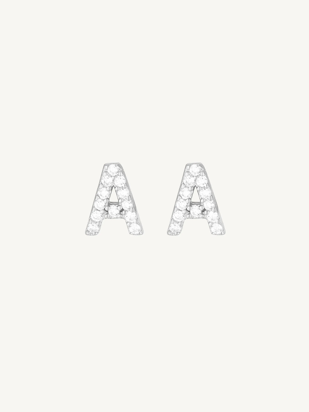 A-Z Letter Earrings Silver