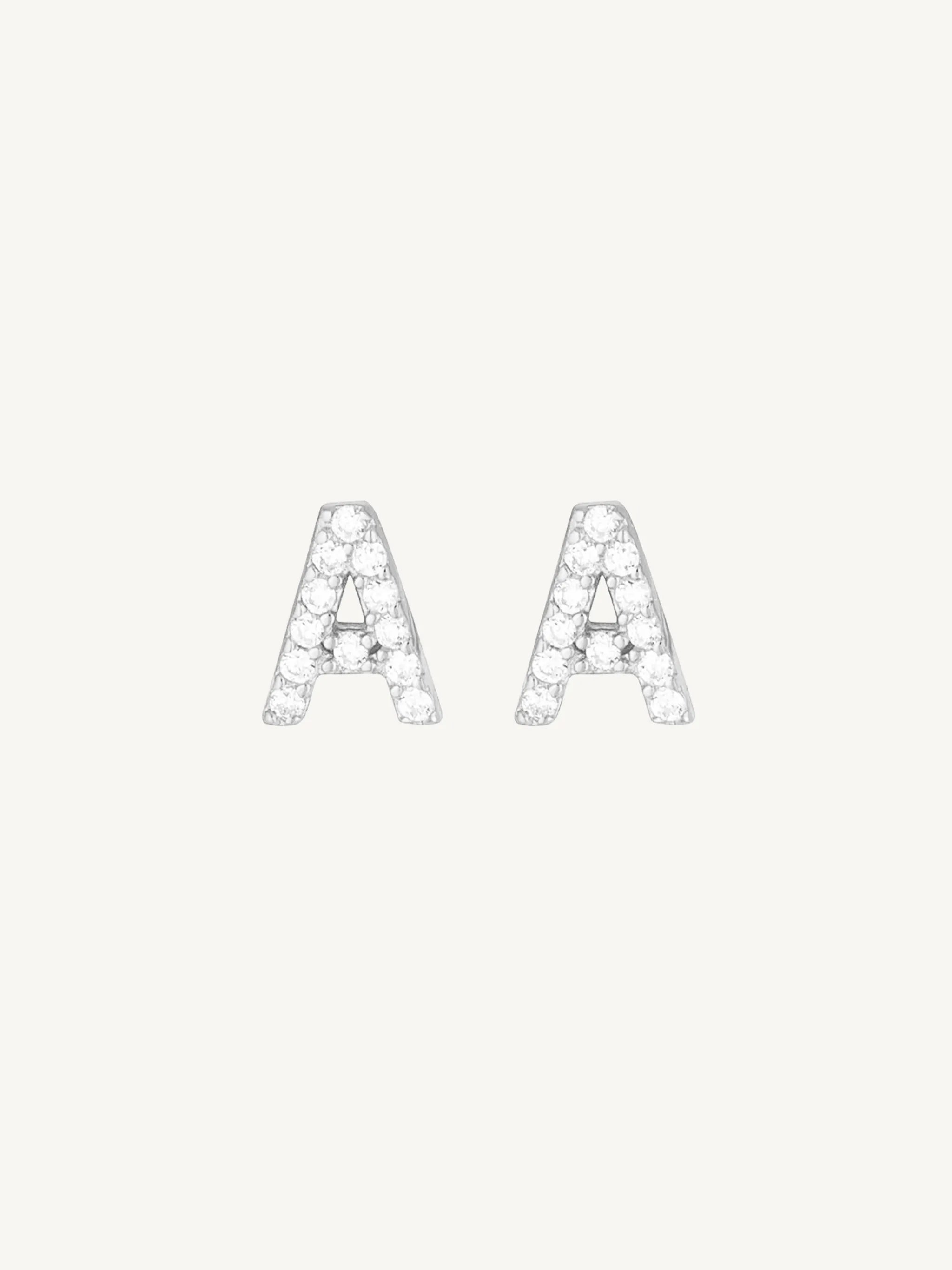 A-Z Letter Earrings Silver