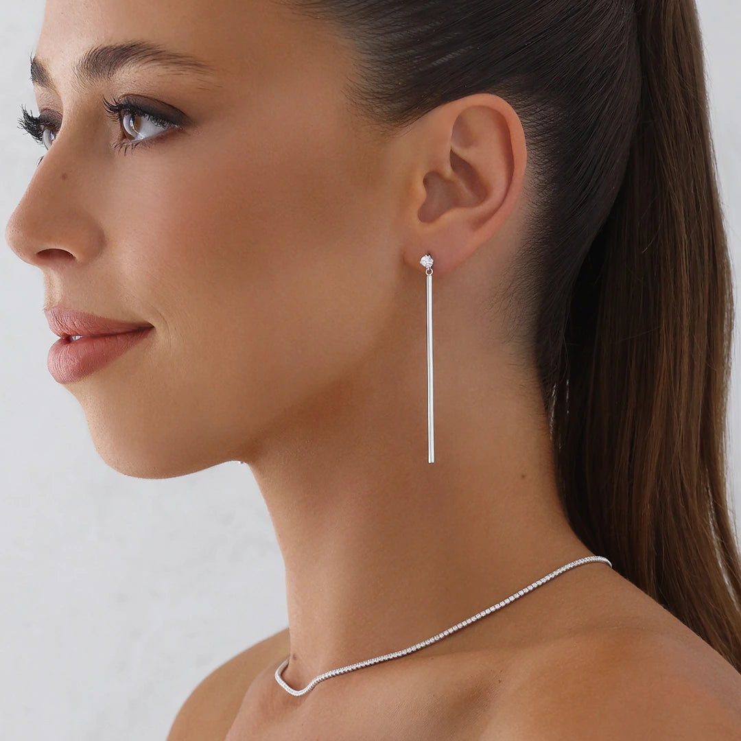Xenia Drop Earrings Silver