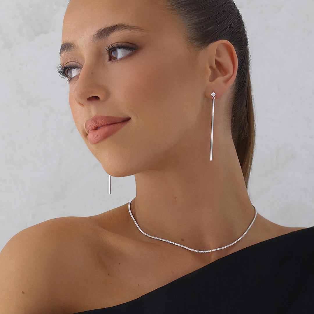 Xenia Drop Earrings Silver