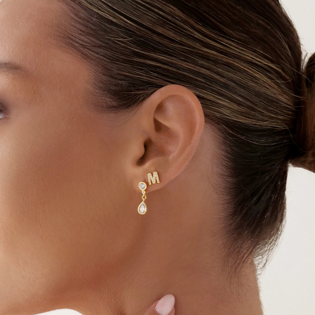 A-Z Letter Earrings Gold
