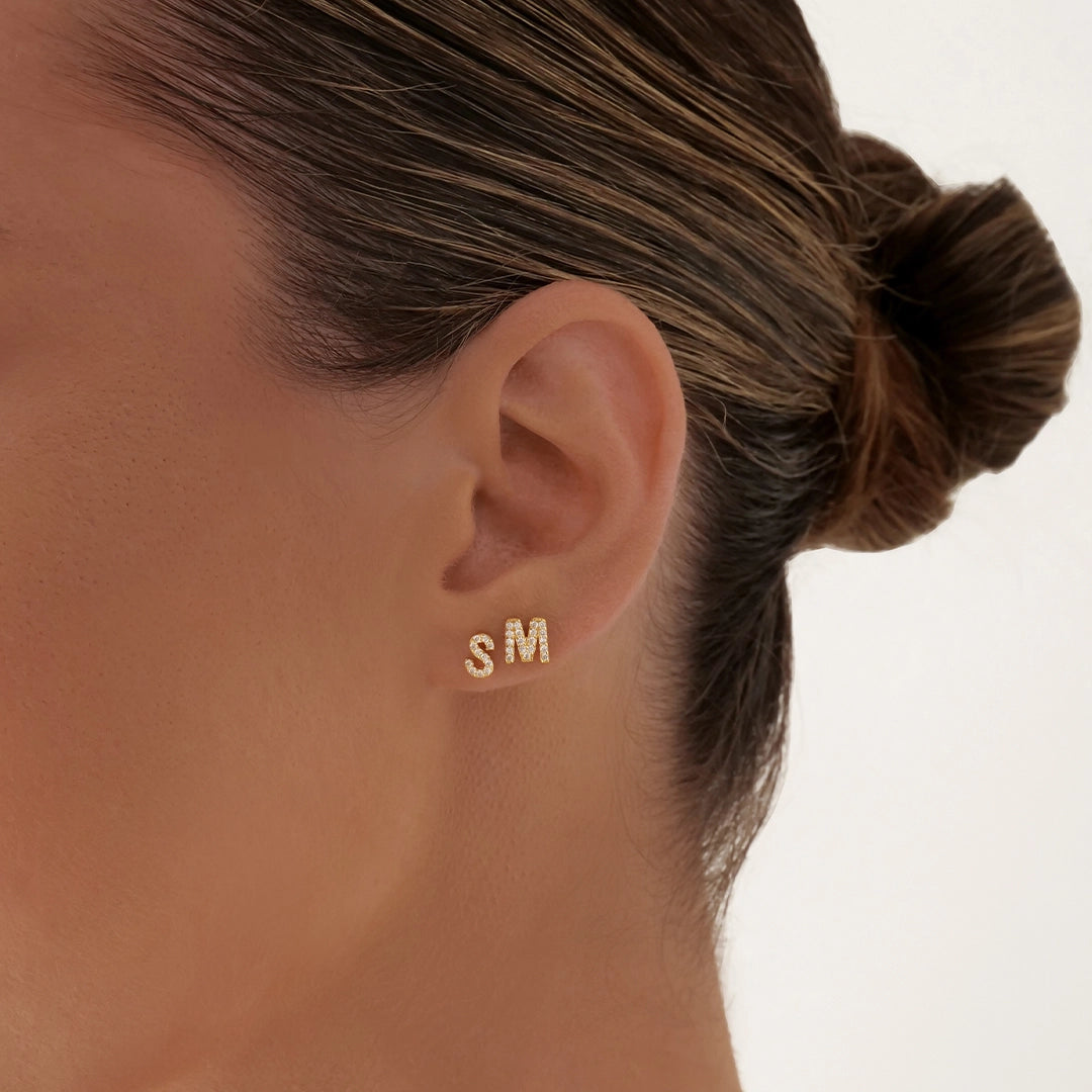 A-Z Letter Earrings Gold