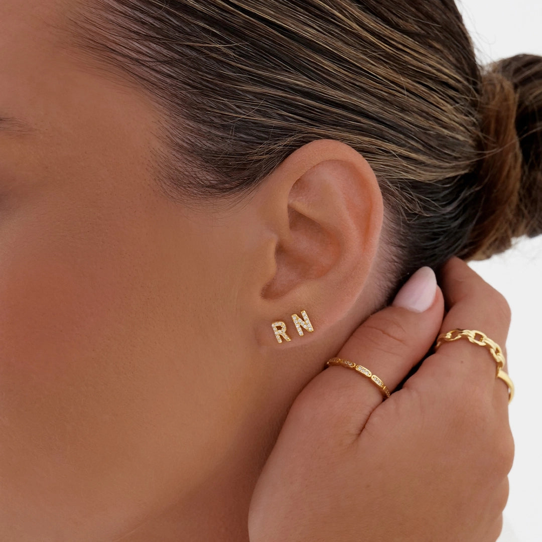 A-Z Letter Earrings Gold