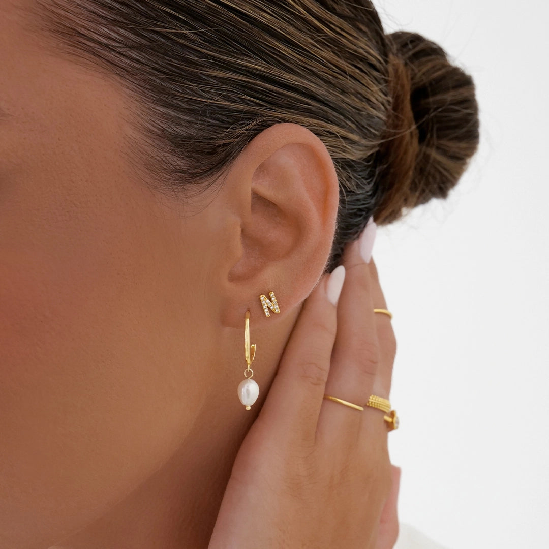 A-Z Letter Earrings Gold