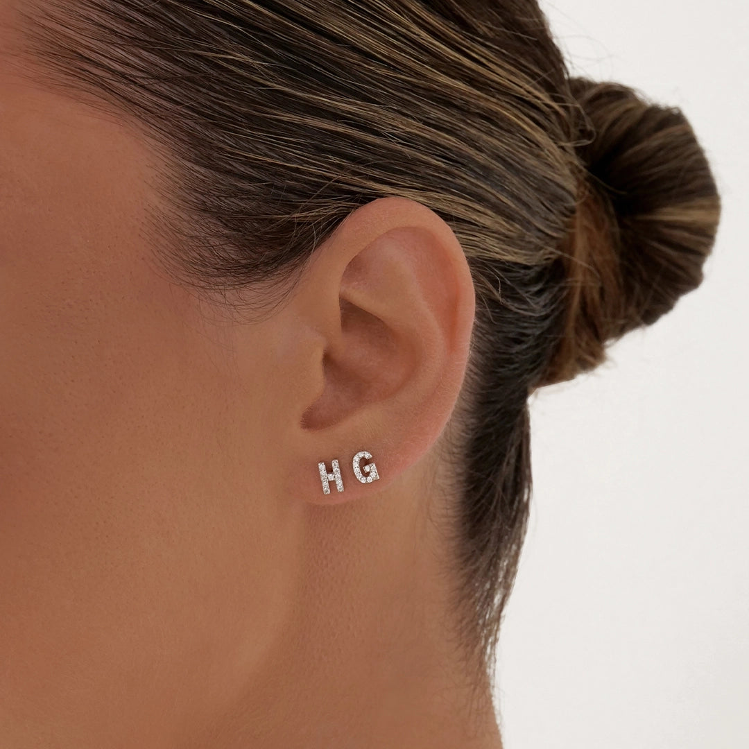 A-Z Letter Earrings Silver