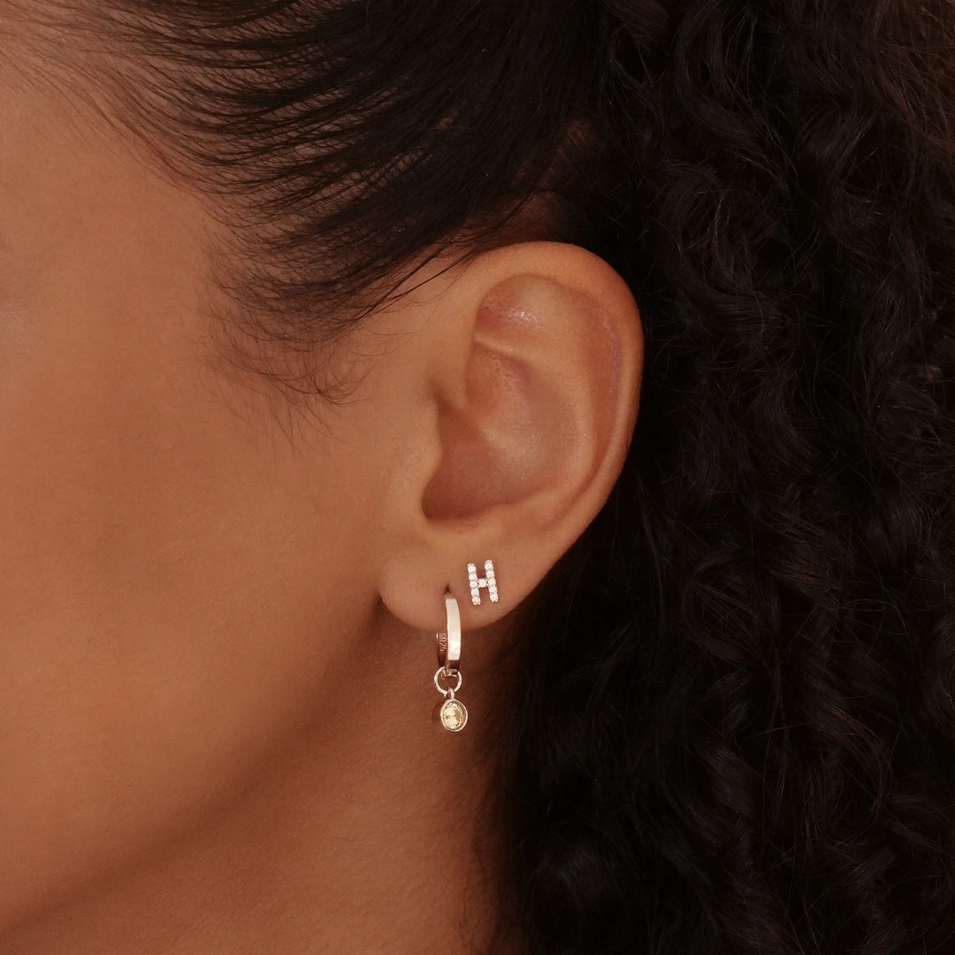 A-Z Letter Earrings Silver