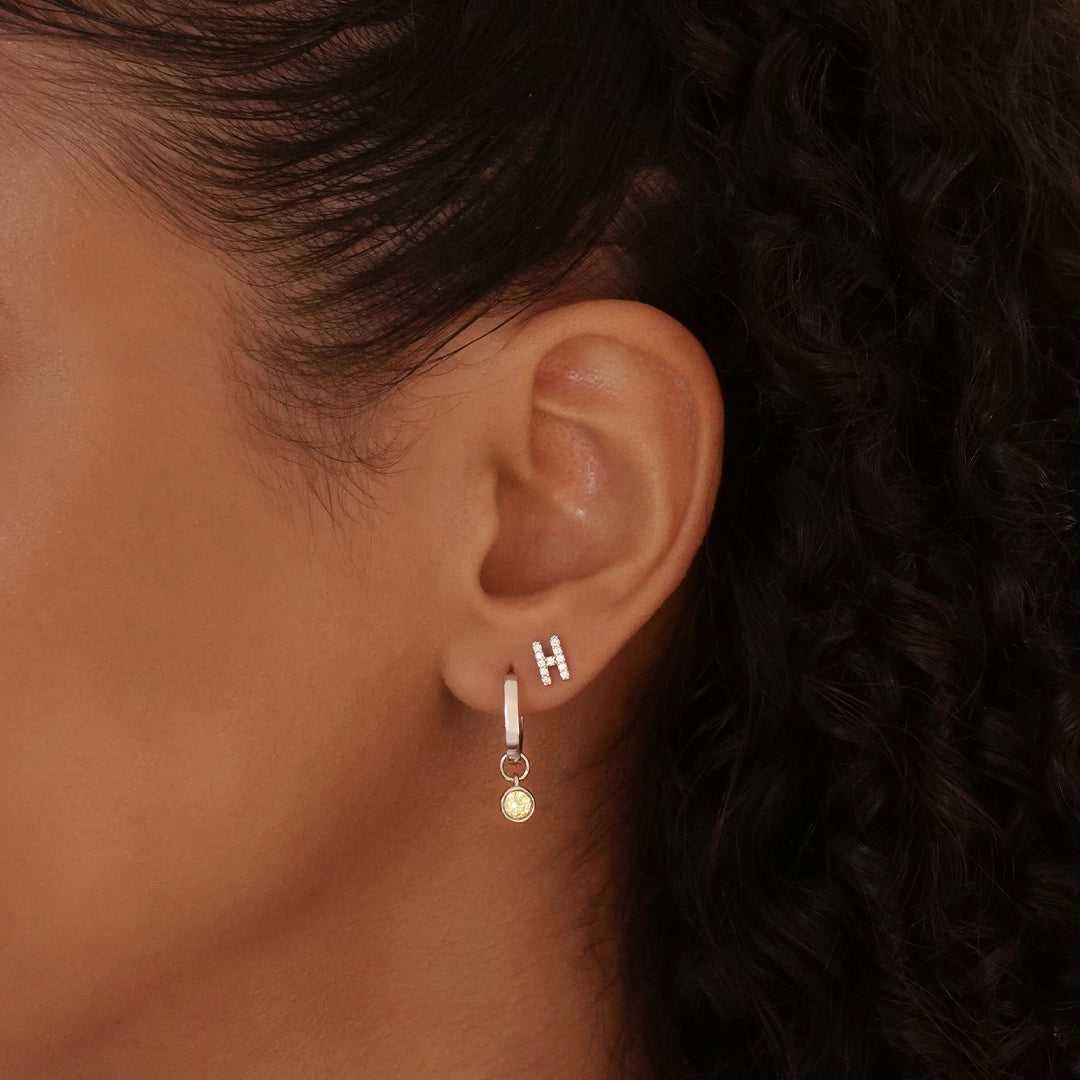 A-Z Letter Earrings Silver