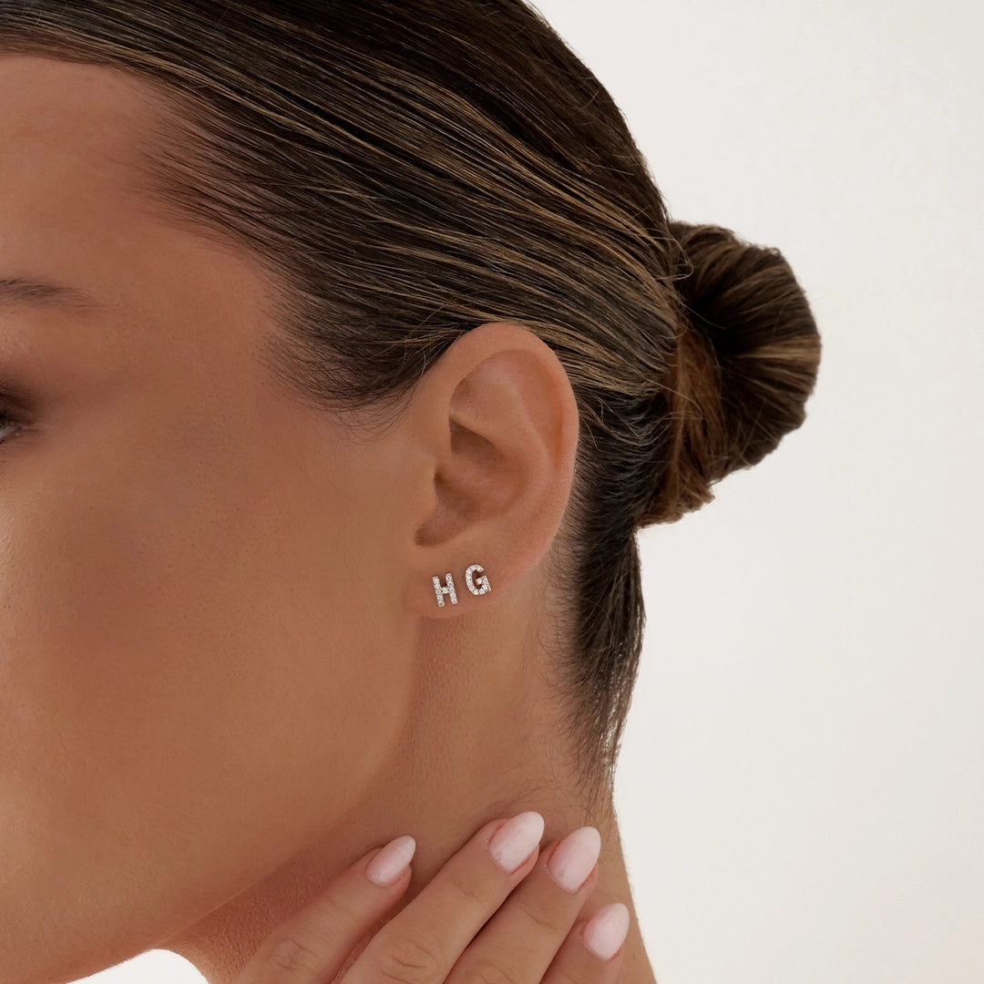 A-Z Letter Earrings Silver