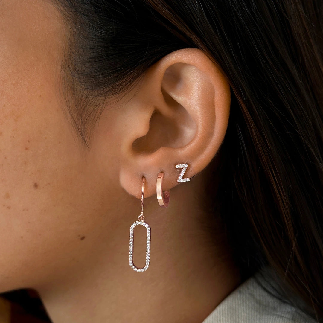 A-Z Letter Earrings Rose Gold