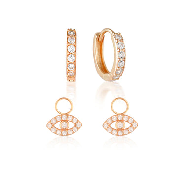 Build Your Earring Set Jet Rose Gold