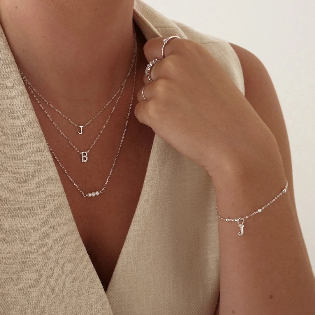 Petite A-Z Necklaces Silver