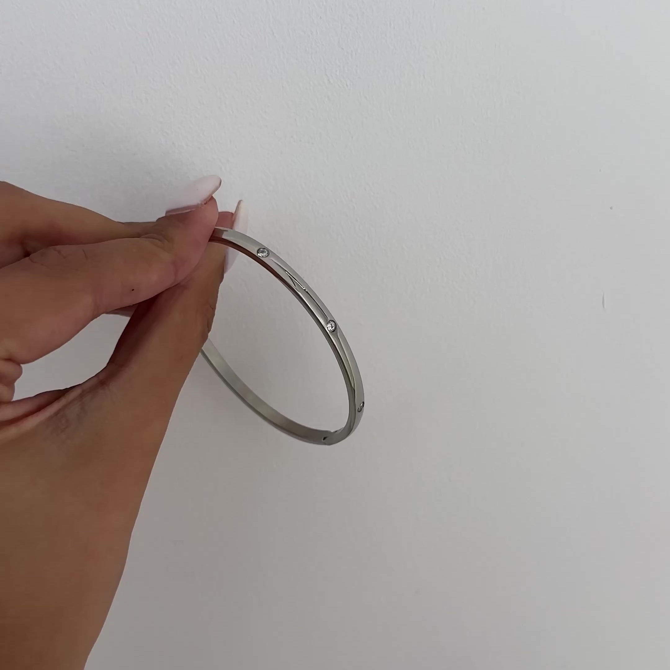 A-Z Bracelet in Silver with Zirconia