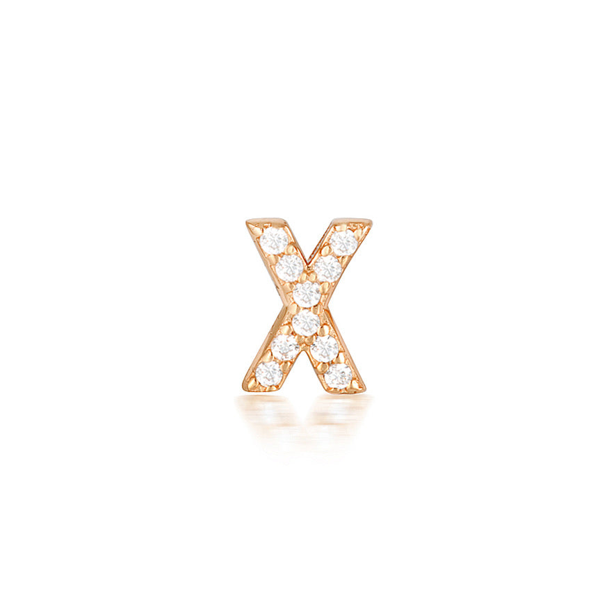 A-Z Letter Earrings Rose Gold