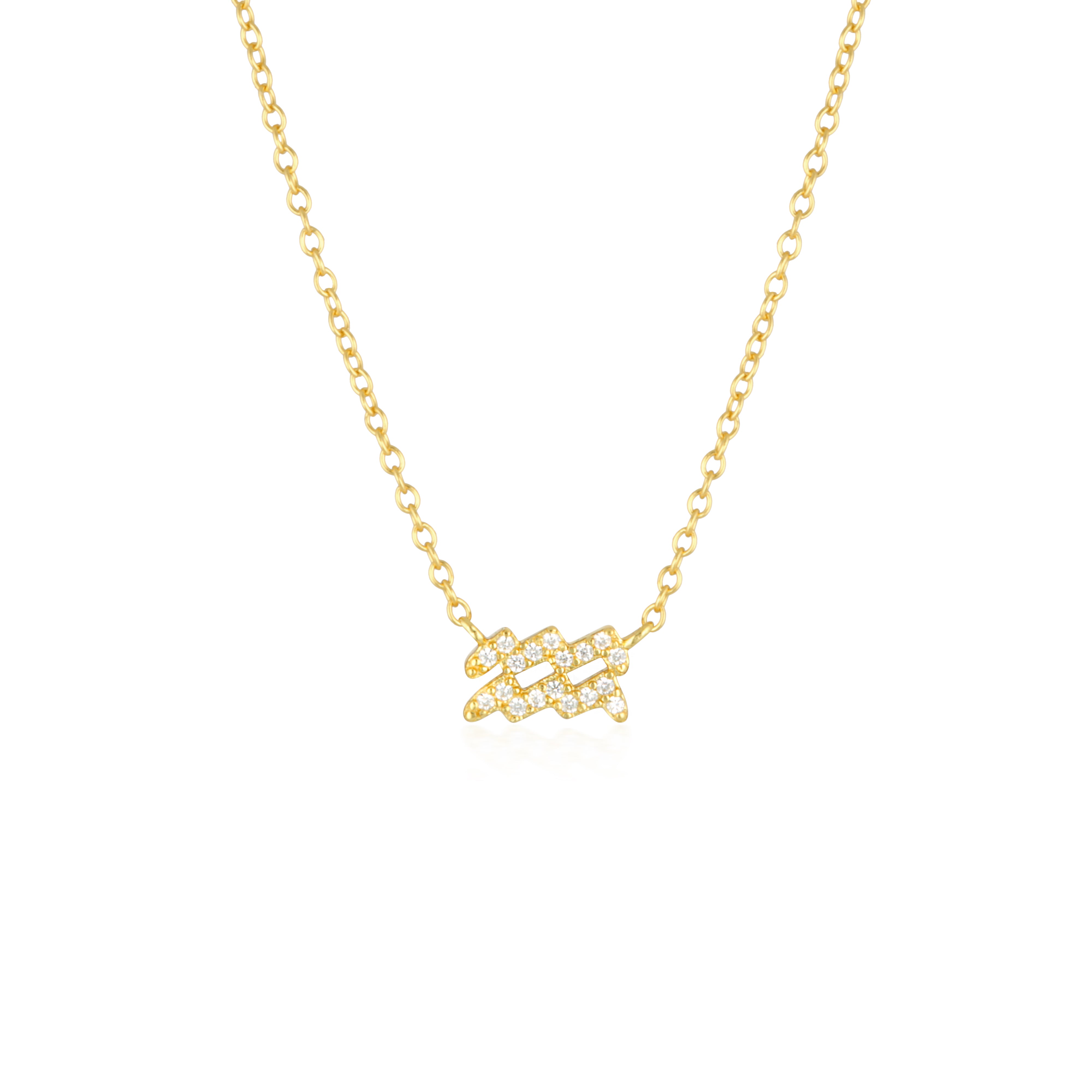 Aquarius Charm Necklace-zoom-1