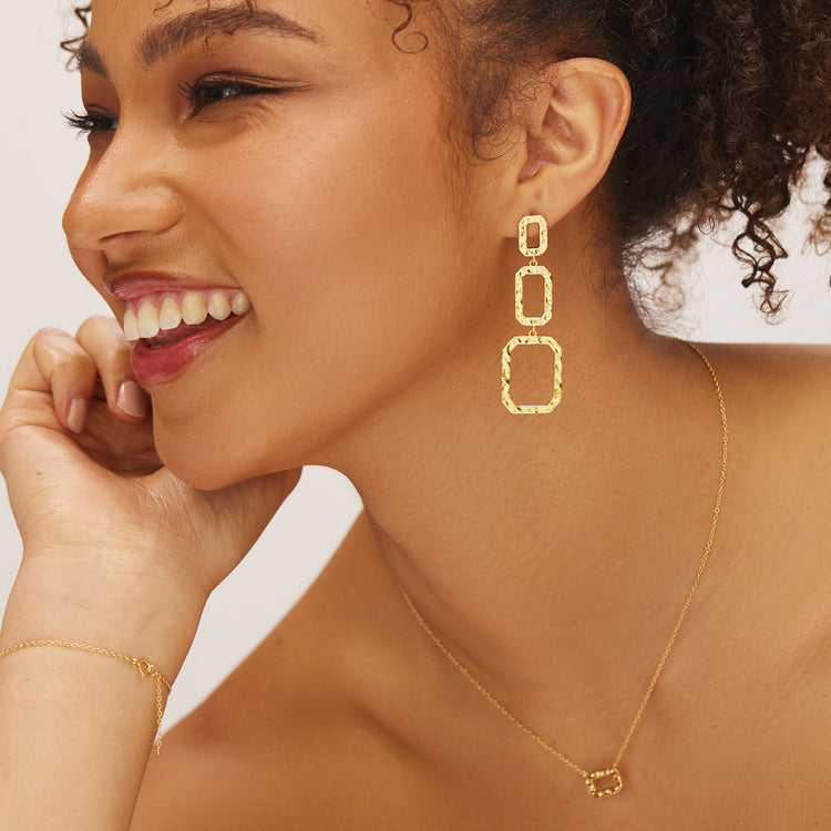 Allegra Drop Earrings Gold
