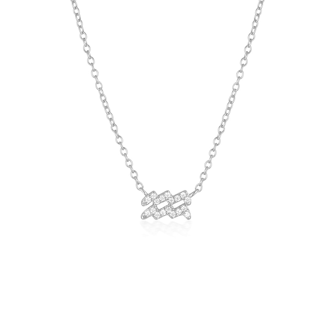 The Aquarius Zodiac Hallmark Silver Pendant with Chain – iskiuski.com