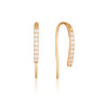 14k rose gold hook earrings with zirconia paving