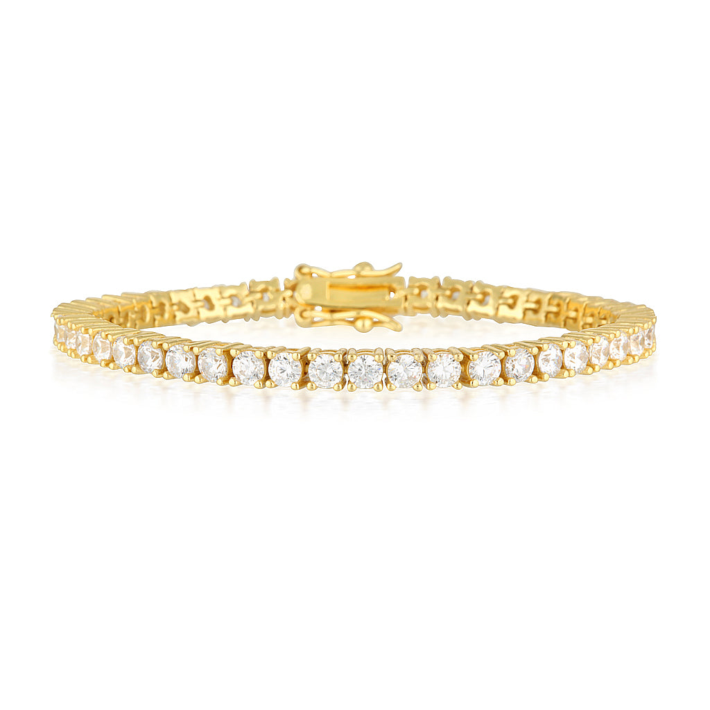 The Tennis Bracelet Gold with Zirconia Stone Settings