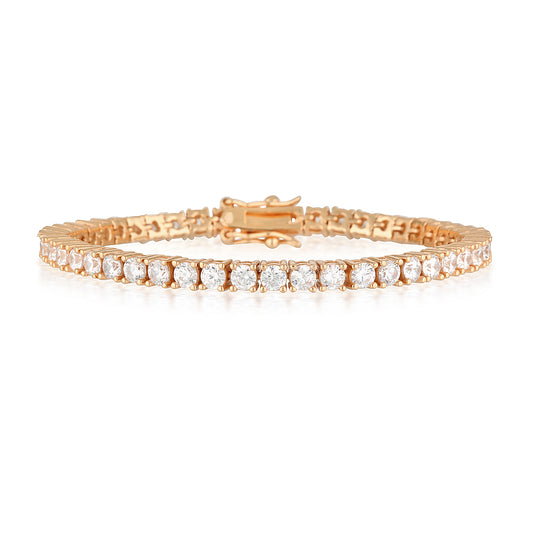 The Tennis Bracelet Rose Gold with Zirconia Stone Settings