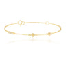 Billie Delicate Fine Bracelet Chain in Gold with Zirconia
