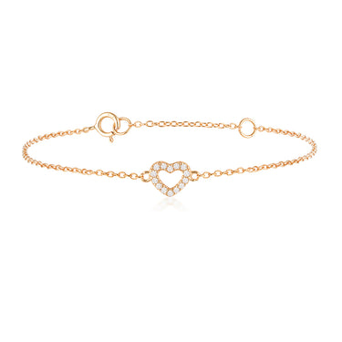 Bella Heart Bracelet in Rose Gold with Zirconia