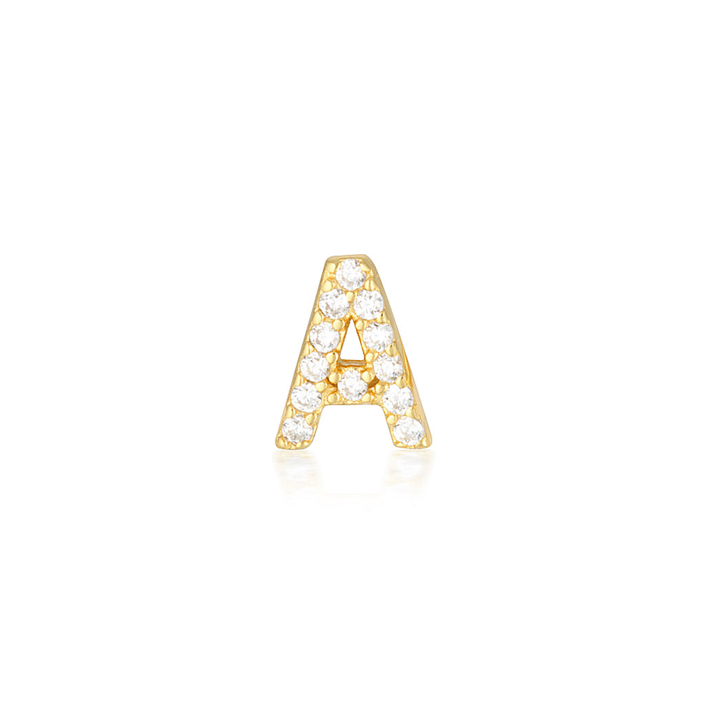 A-Z Letter Earrings Gold