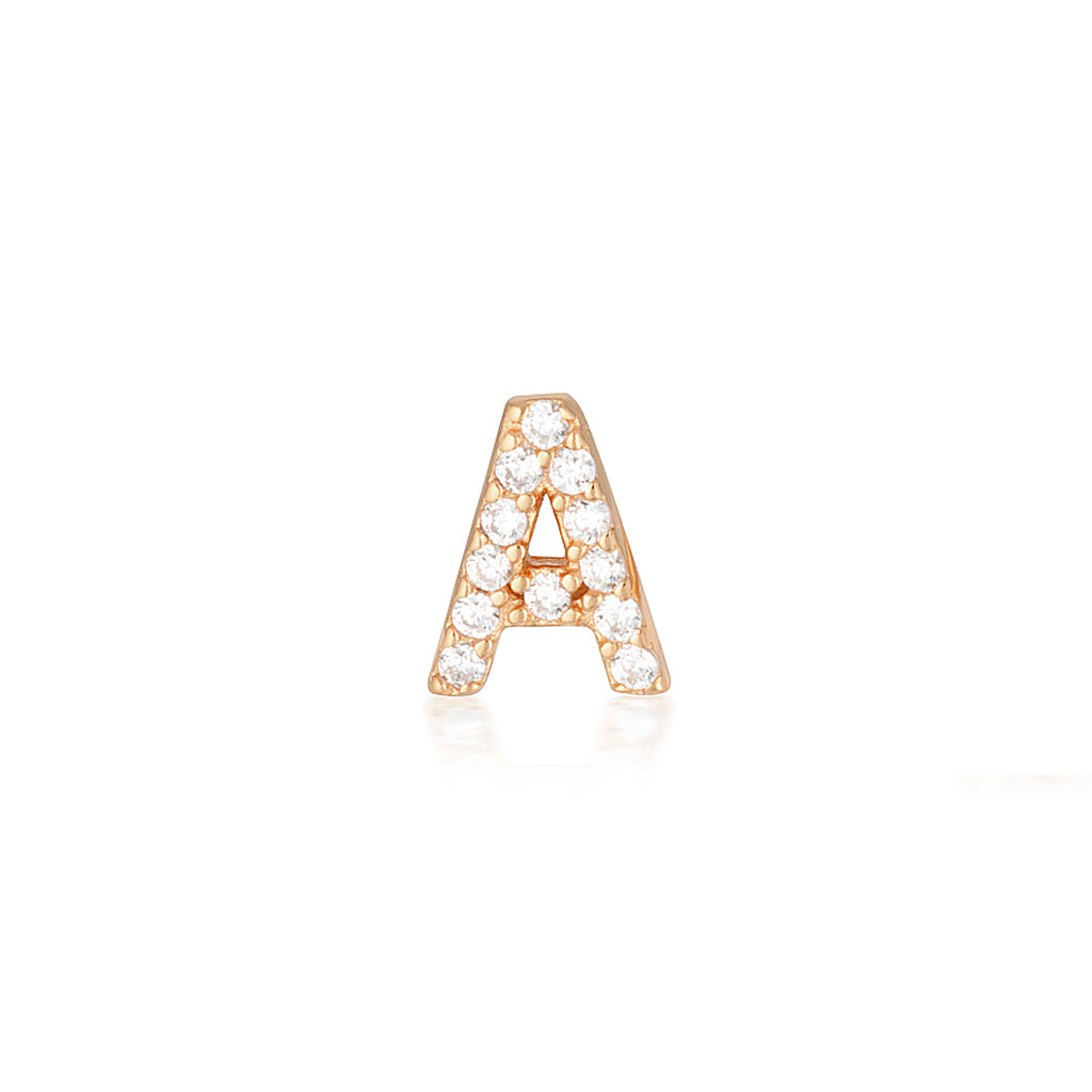 A-Z Letter Earrings Rose Gold