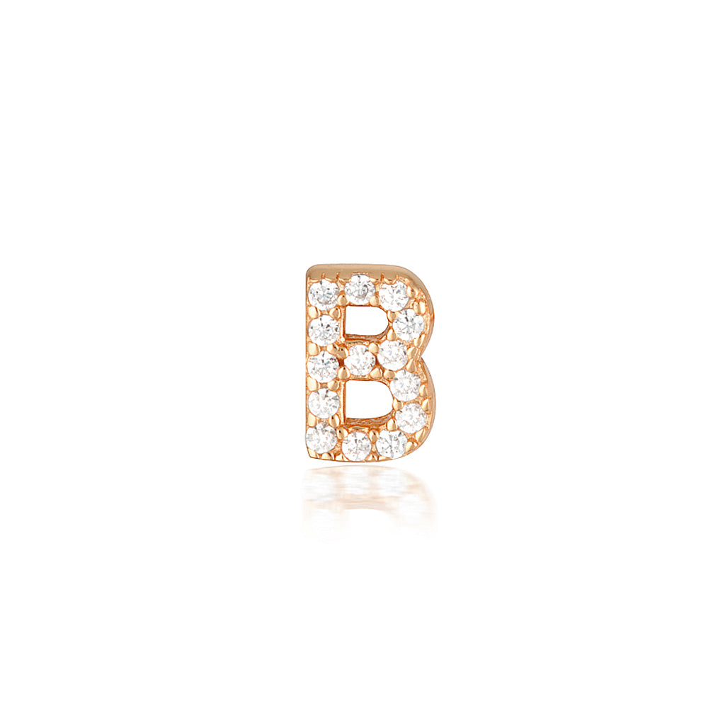 A-Z Letter Earrings Rose Gold