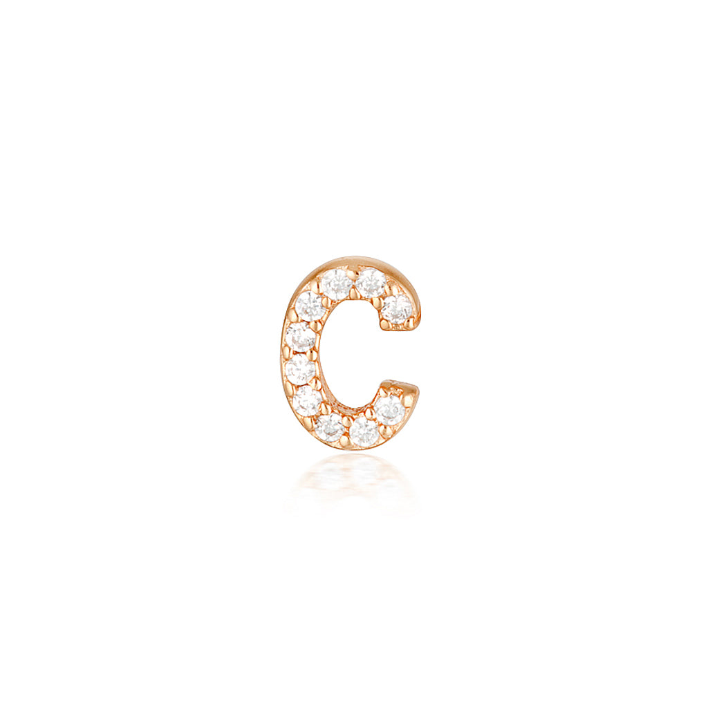A-Z Letter Earrings Rose Gold
