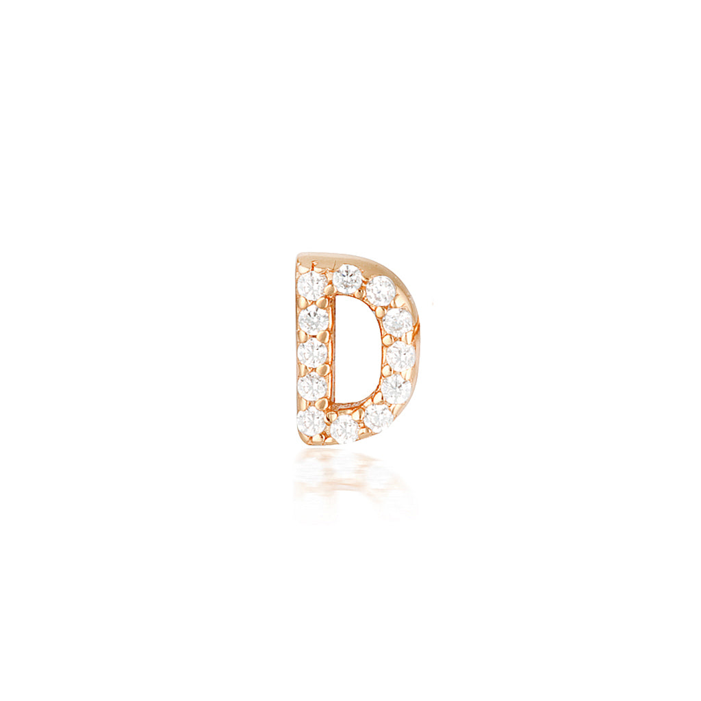 A-Z Letter Earrings Rose Gold