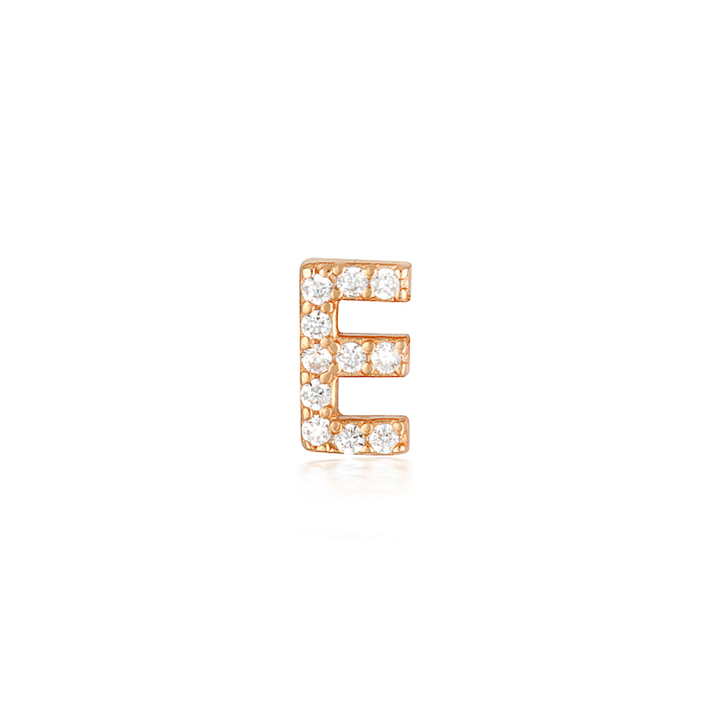 A-Z Letter Earrings Rose Gold