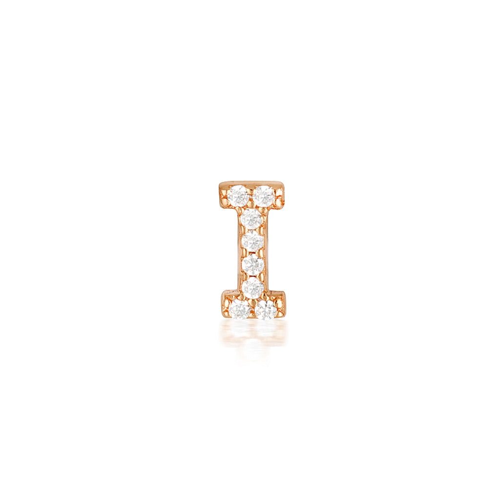 A-Z Letter Earrings Rose Gold