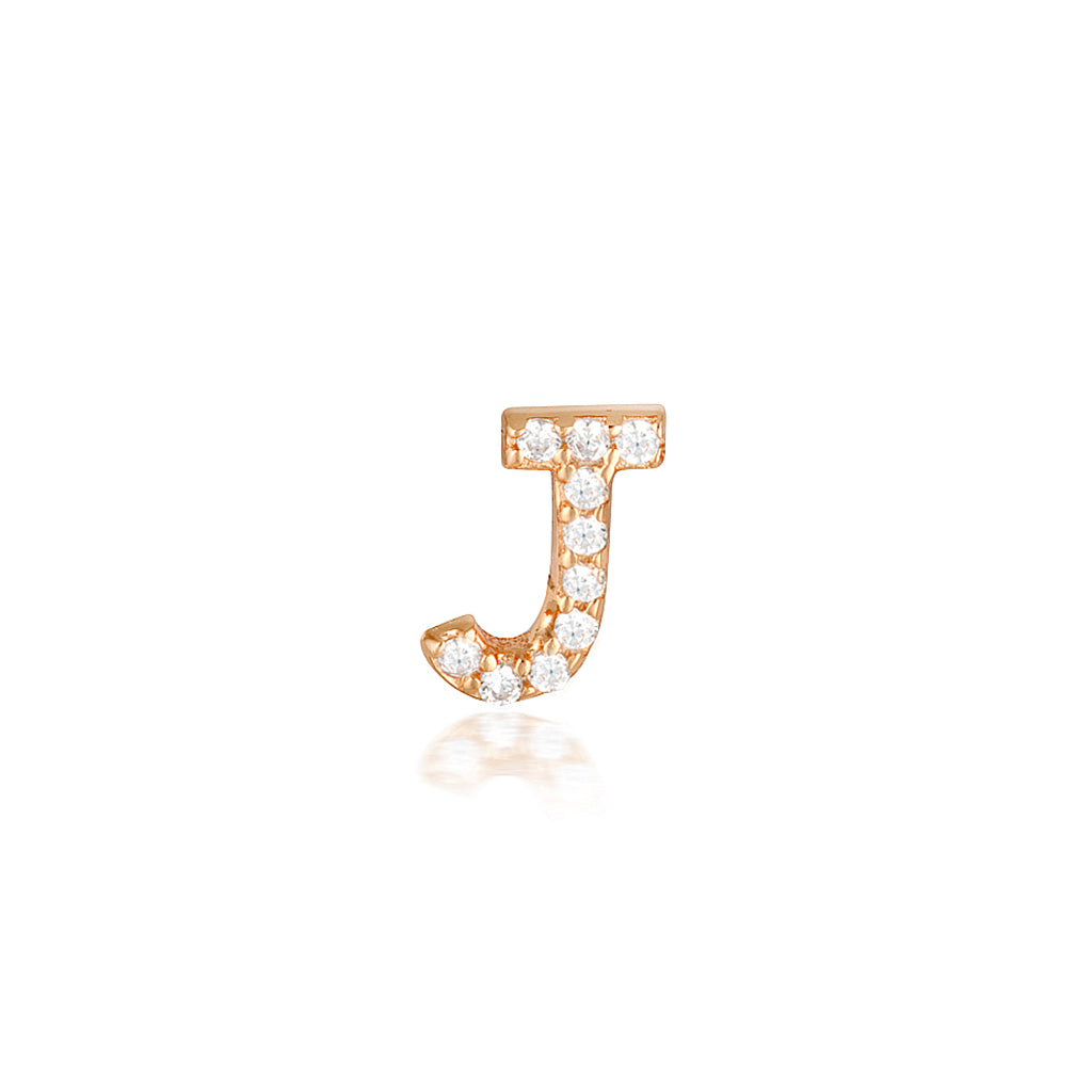 A-Z Letter Earrings Rose Gold