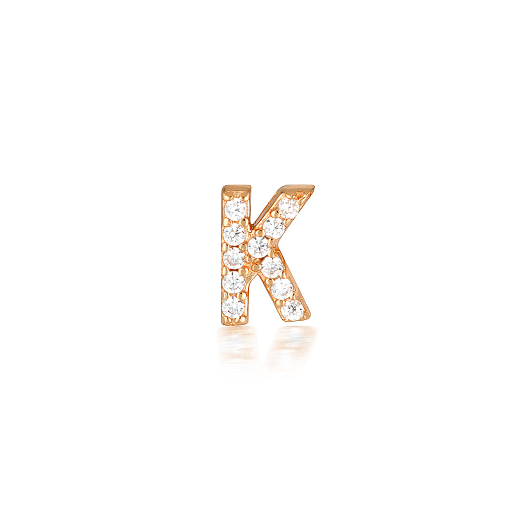 A-Z Letter Earrings Rose Gold