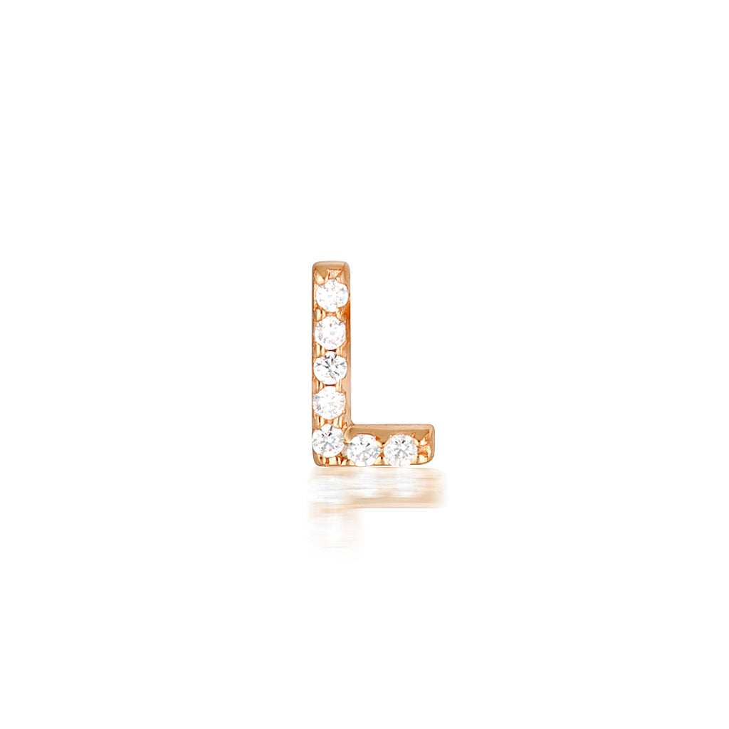 A-Z Letter Earrings Rose Gold