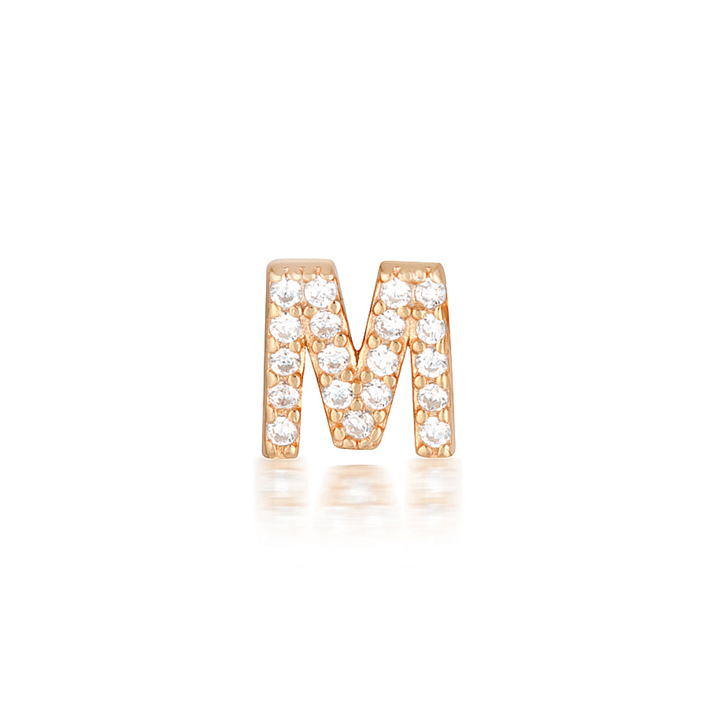 A-Z Letter Earrings Rose Gold