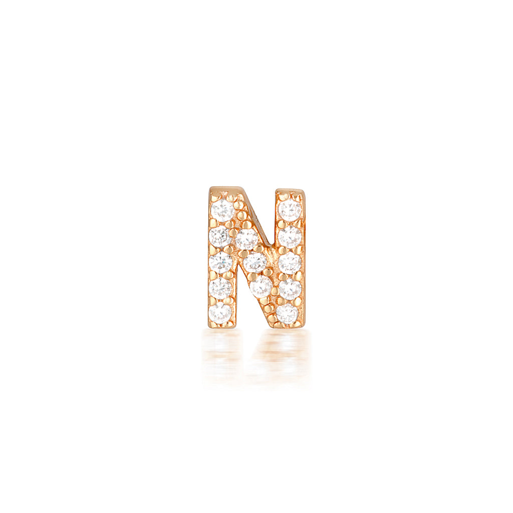 A-Z Letter Earrings Rose Gold