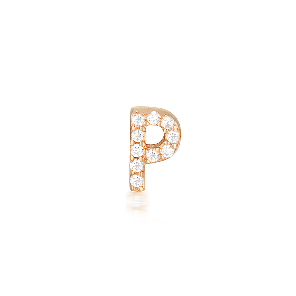 A-Z Letter Earrings Rose Gold