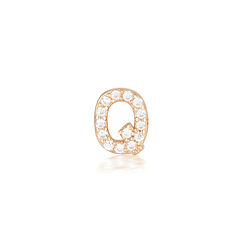 A-Z Letter Earrings Rose Gold