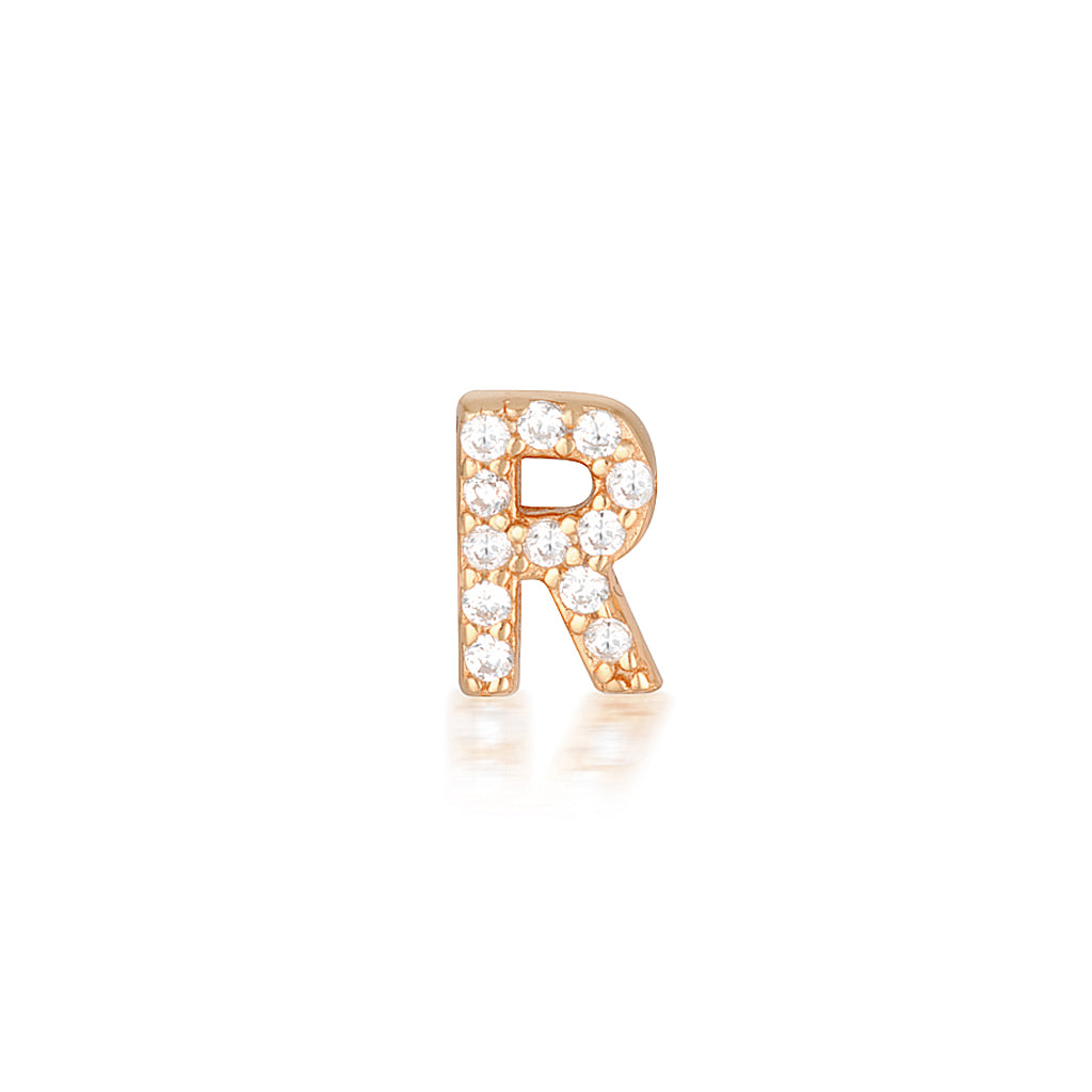 A-Z Letter Earrings Rose Gold
